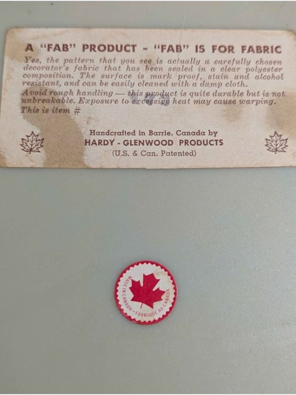 Hardy-Glenwood Products FAB Fabric-In-Polyester Decorative Plate - Picture 2 of 3